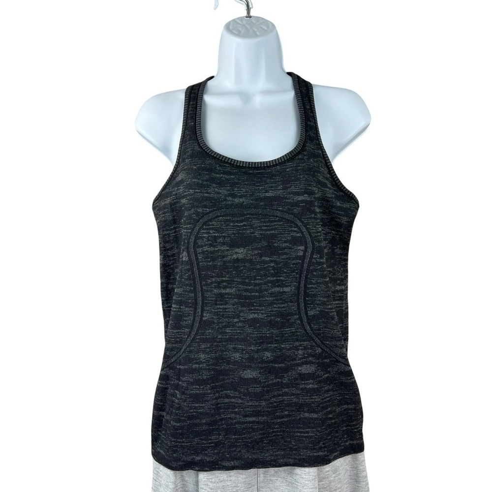 Lululemon Tank Top Womens Size 8 Black‎ Gray Run My Race Performance